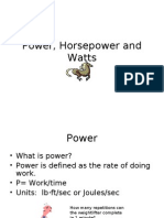 Power, Horsepower and Watts
