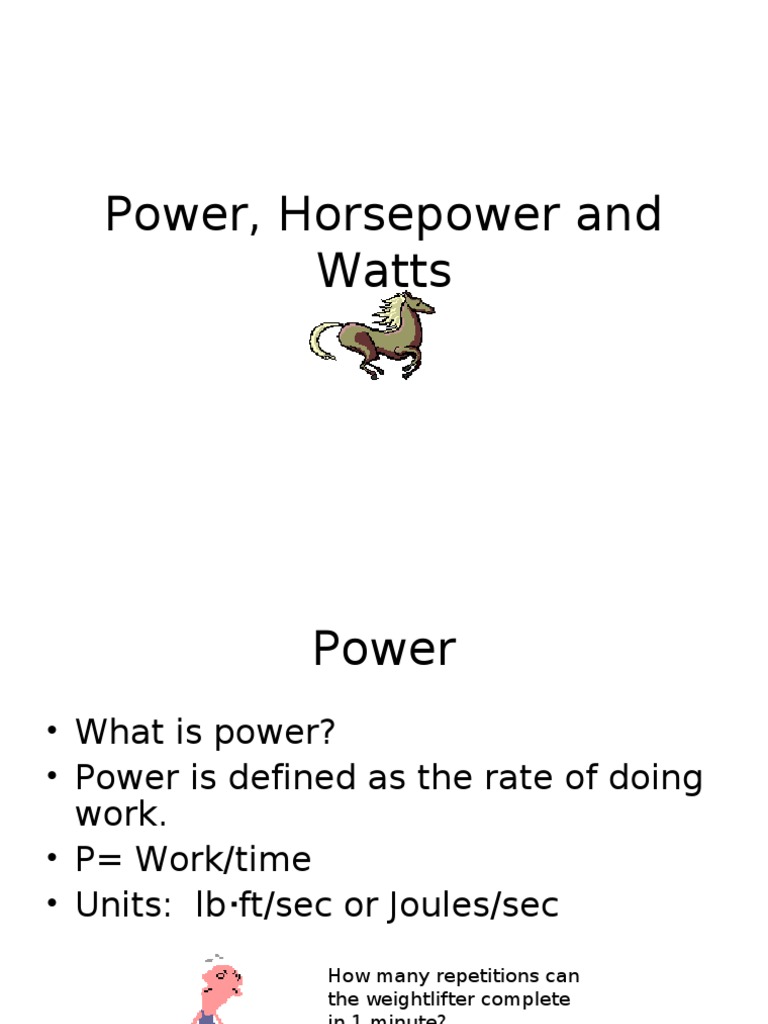Power, Horsepower and Watts PDF