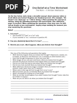Byron Katie The Work Worksheet Pdf