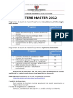 Admitere Master Facultatea AC 2012 2013
