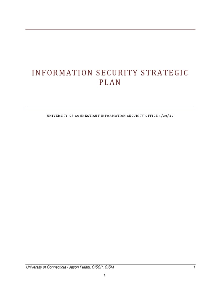 UConn Information Security Strategic Plan | PDF | Information Security ...