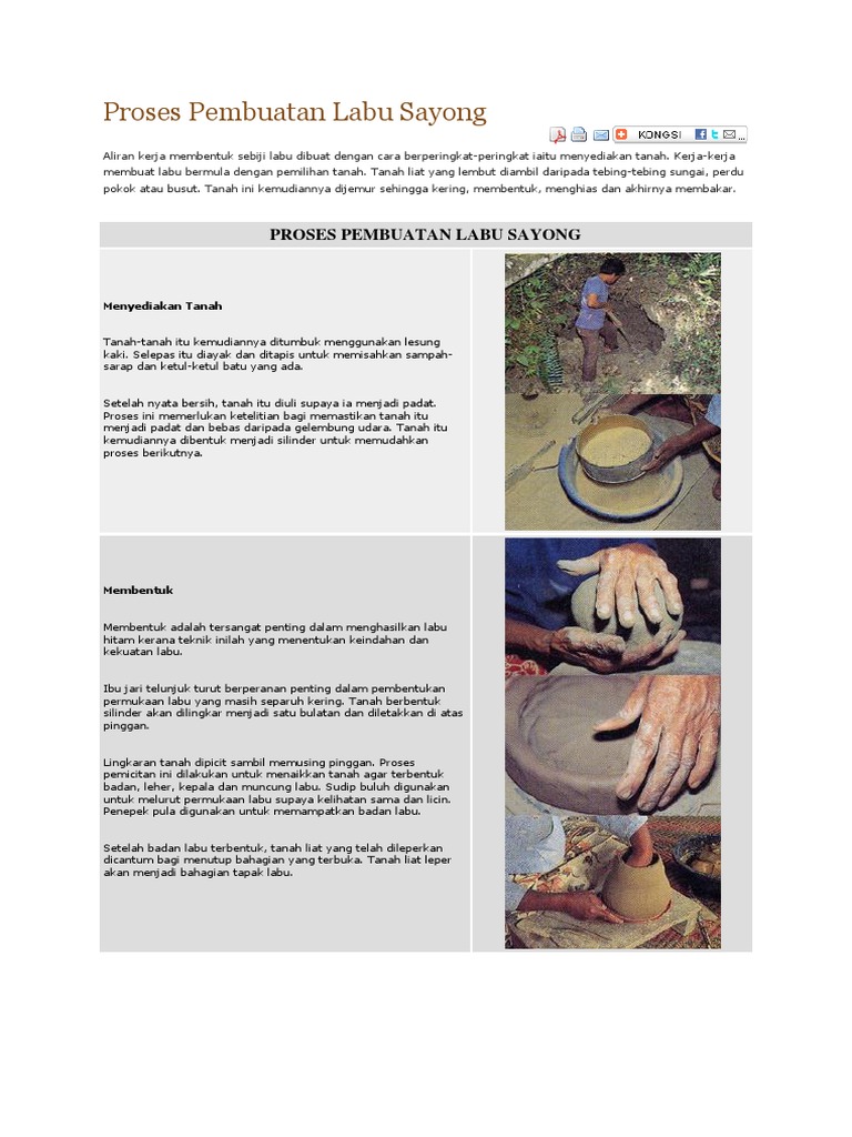 Proses Pembuatan Labu Sayong Tradisional | PDF