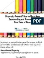Perpetuity Present Value and Intra Year Compounding and Discounting - Time Value of Money