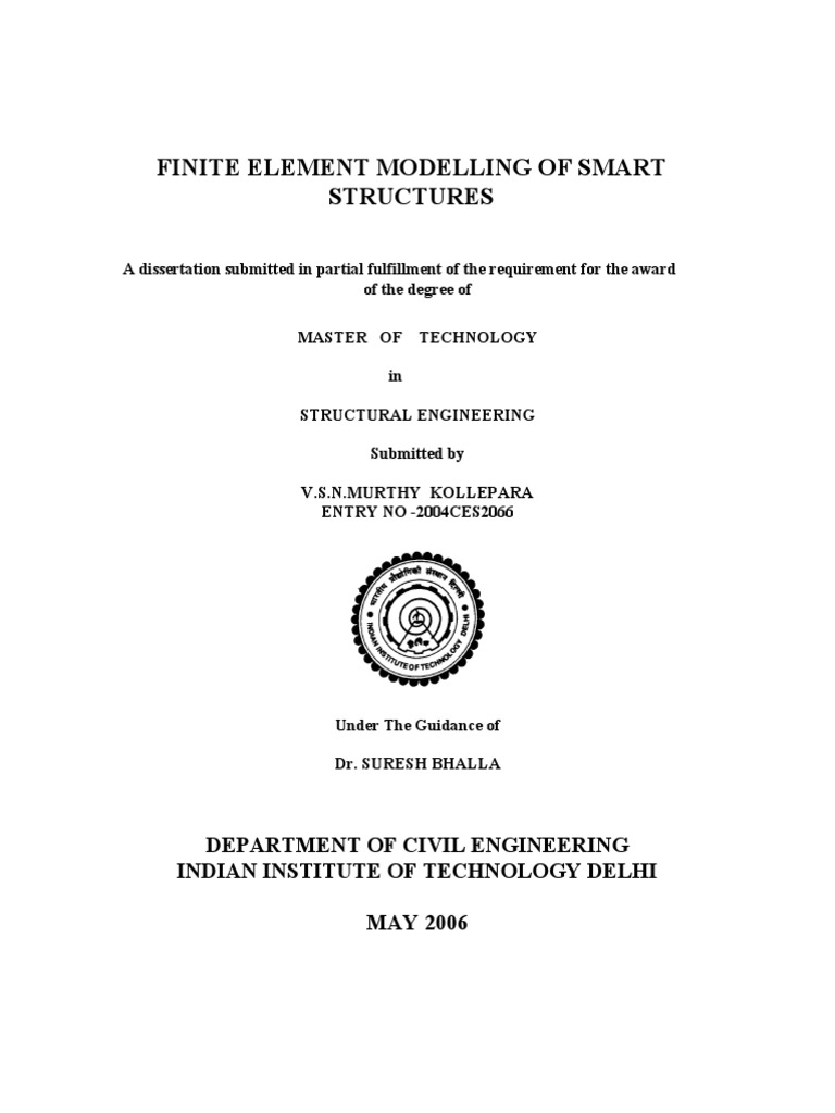 Finite Element Modelling of Smart Structures | PDF | Piezoelectricity ...