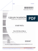 Soal Dan Pembahasan Ujian Nasional Matematika SMP 2013 Paket 2