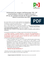 Dichiarazione cons. Burgio sul Bilancio di Previsione 2013 - PSI Sommatino