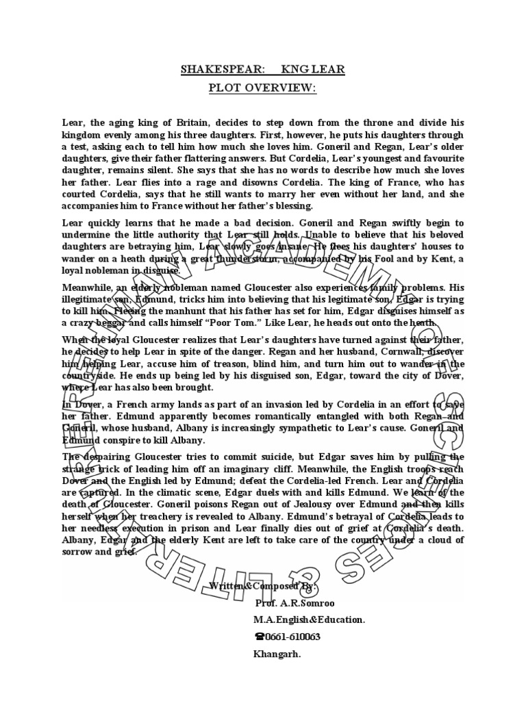 King LearPlot Overview King Lear