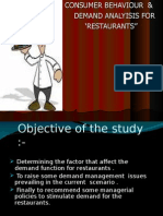 Consumer Behaviour & Demand Analysis For Restaurents