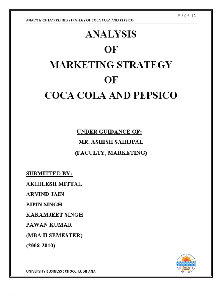 Beverage (Soft Drink) Industry Report PDF Alcoholic Drinks Pepsi