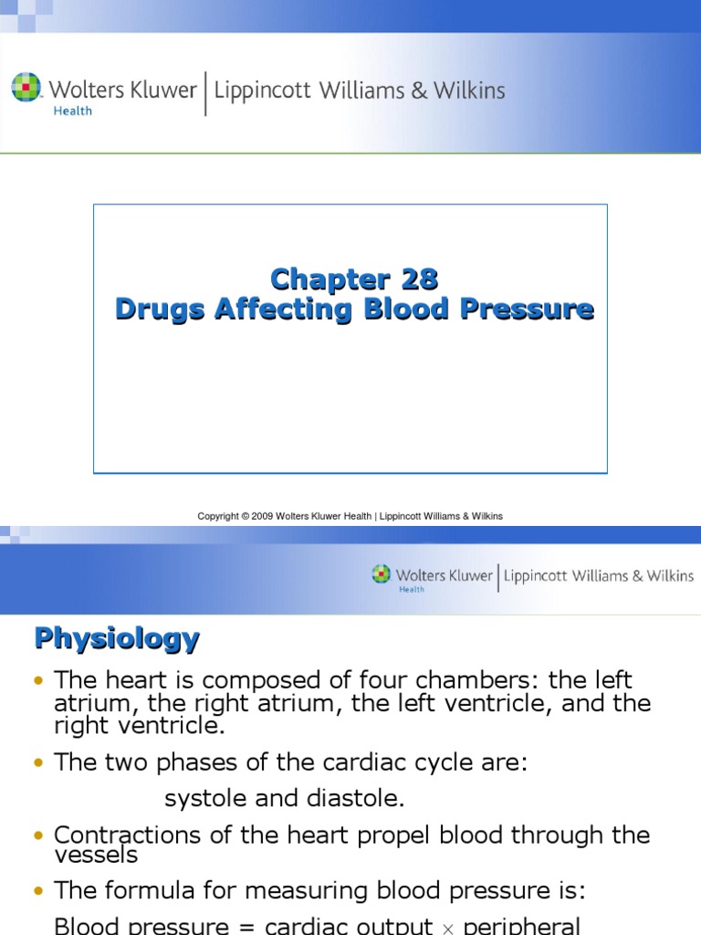 Drugs Affecting BP Hypertension Blood Pressure