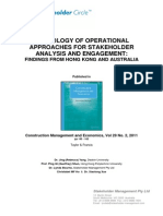 StakeholdeA TYPOLOGY OF OPERATIONAL
APPROACHES FOR STAKEHOLDER
ANALYSIS AND ENGAGEMENT:
FINDINGS FROM HONG KONG AND AUSTRALIA