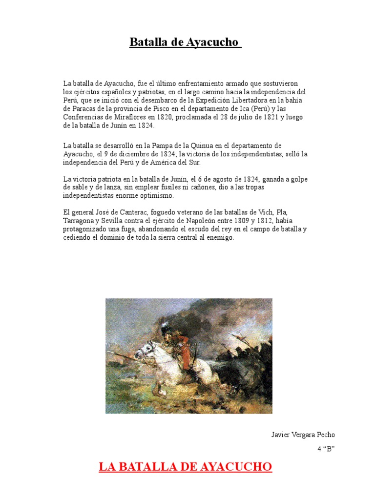 Batalla de Ayacucho PDF Militar - 1702695991
