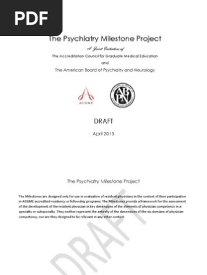 Psychiatry Milestones