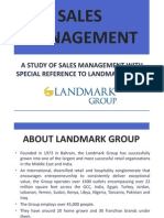 Sales Management: A Study of Sales Management With Special Reference To Landmark Group