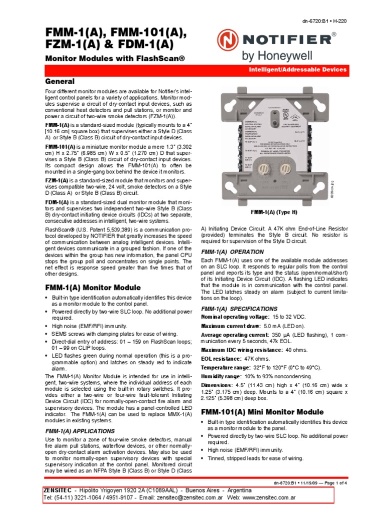 Modulo Fmm-1, Fmm-101, Fzm-1 y Fdm-1 - Zensitec | PDF