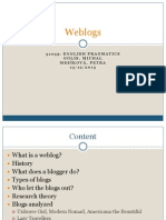 Weblogs Pragmatic Analysis