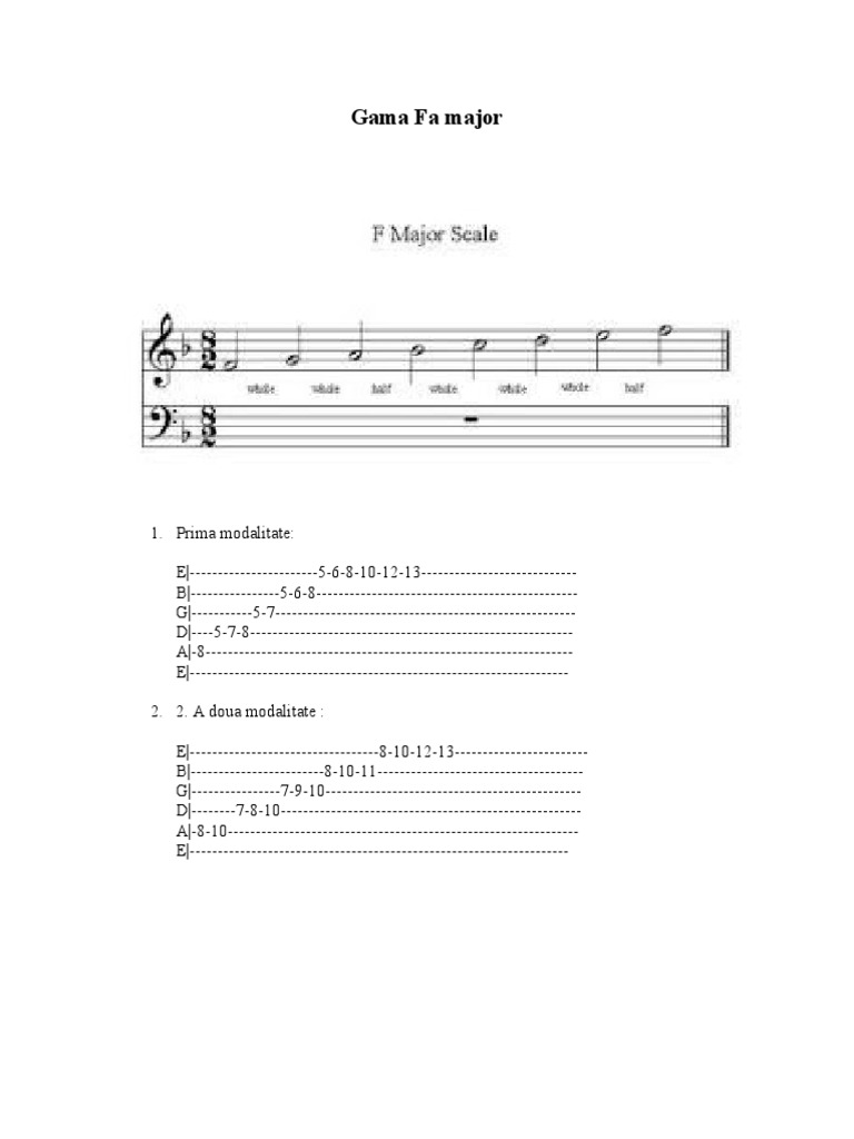 Fa Major Scale Modalities | PDF | Technology & Engineering