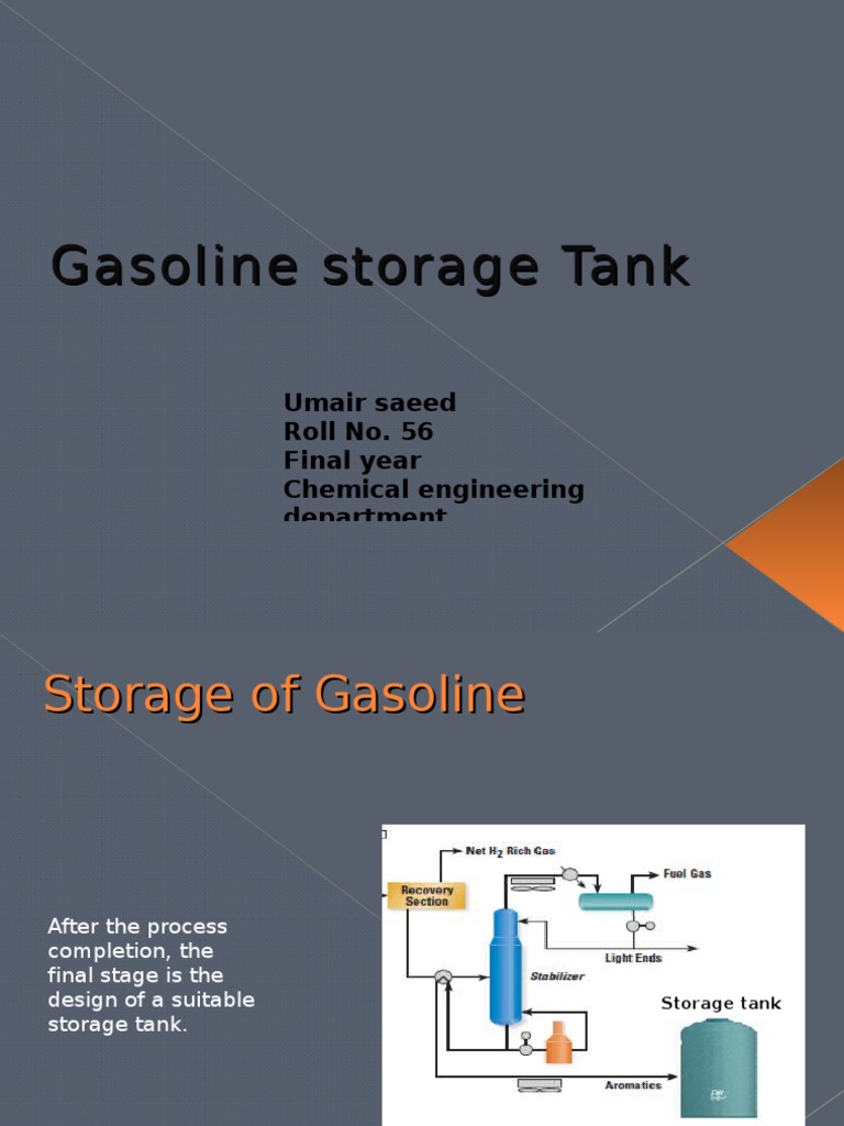 Gasoline Storage Tank Design Analysis | PDF | Gases | Industrial Processes
