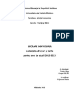 Lucrare Individuala La Preturi Si Tarife. (Conspecte - MD)