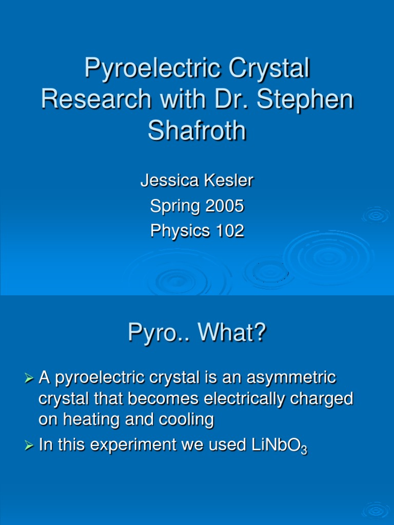 Pyroelectric Crystal Research (WWW Unc.edu Jlkesler) PDF