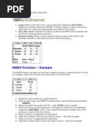 Fungsi Index Excel