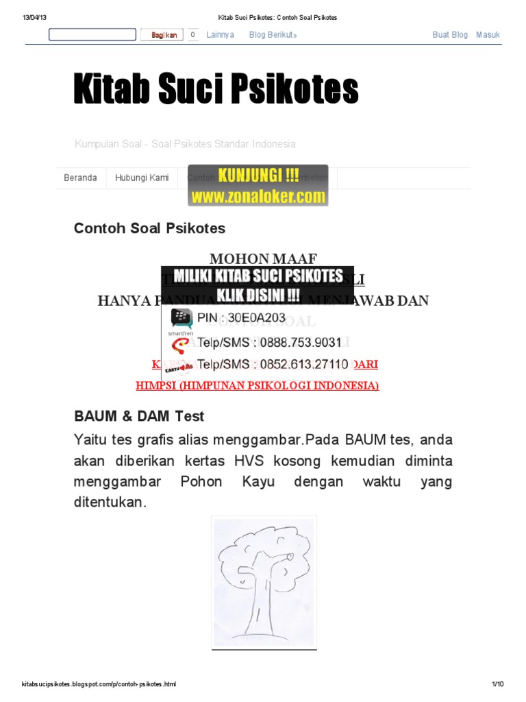 Kitab Suci Psikotes Contoh Soal Psikotes Pdf