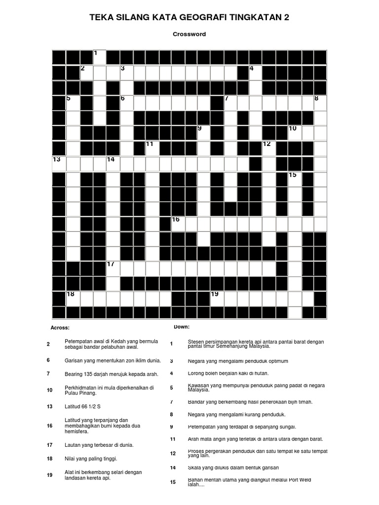 Teka Silang Kata Geografi Tingkatan 2 Pdf