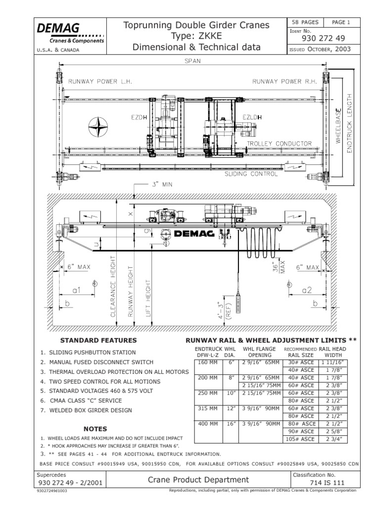 Demag Crane Catalog PDF Crane (Machine) Power Supply