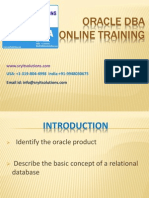 Oracle DBA Online Training Offered by SRY IT - DBA Course Details - Database Administration Training