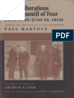 MANTOUX PAUL The Deliberations of The Council of Four 1919