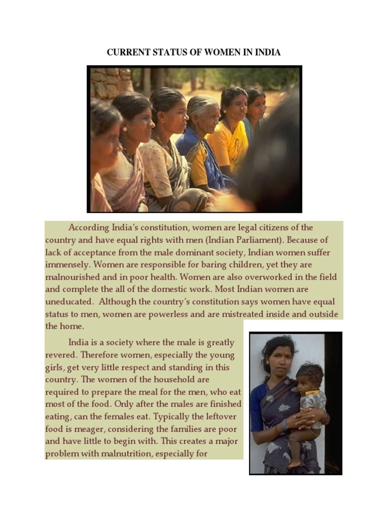Current Status of Women in India | PDF | Workforce | Marriage