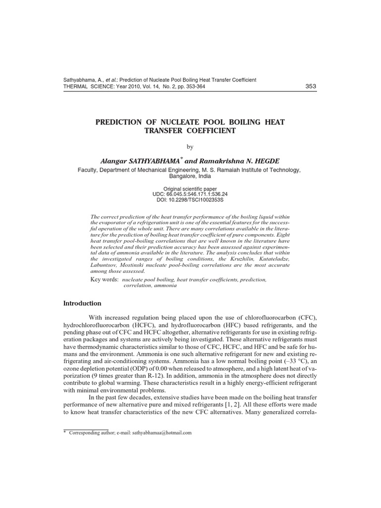 Rohsenow Correlation for Nucleate Boiling | PDF | Heat Transfer ...