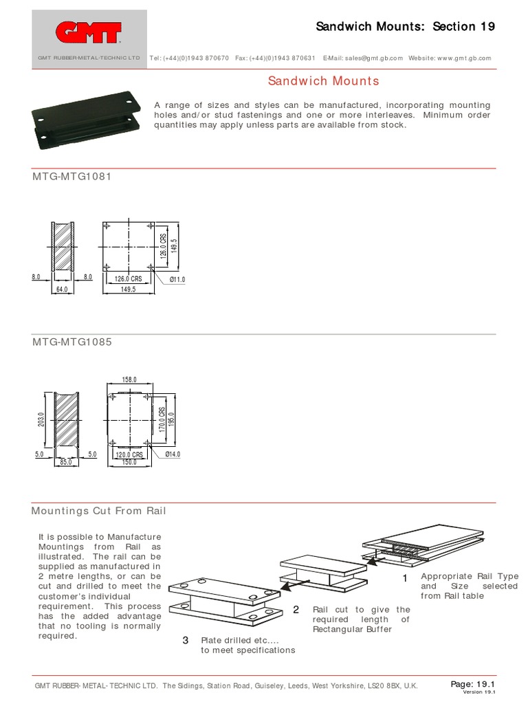 GMT Rubber-Metal Sandwich Mounts | PDF | Rail Transport | Mechanical ...