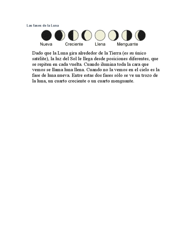 Fases de la Luna y su Ciclo | PDF