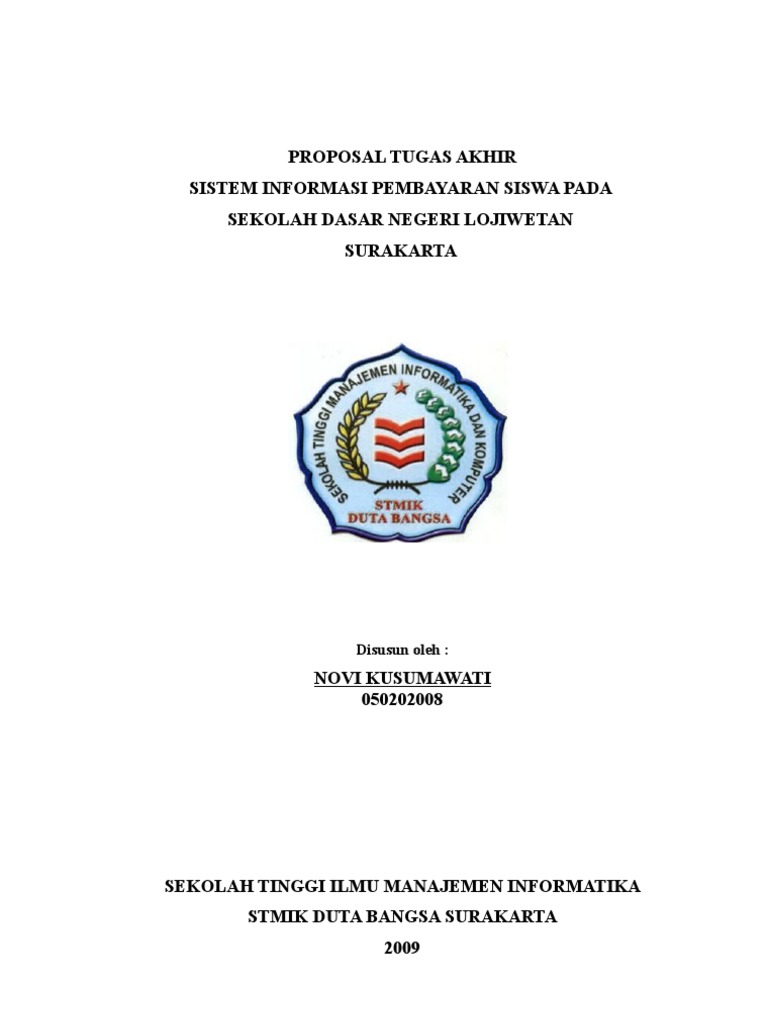 Proposal Sistem Informasi Pembayaran Siswa Pada Sdn Lojiwetan Surakarta