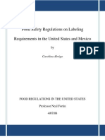 Food Safety Regulations on Labeling Requirements in the United States and Mexico