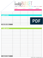 Weekly Budget Planning Sheet