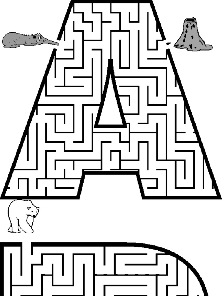 printable mazes alphabet