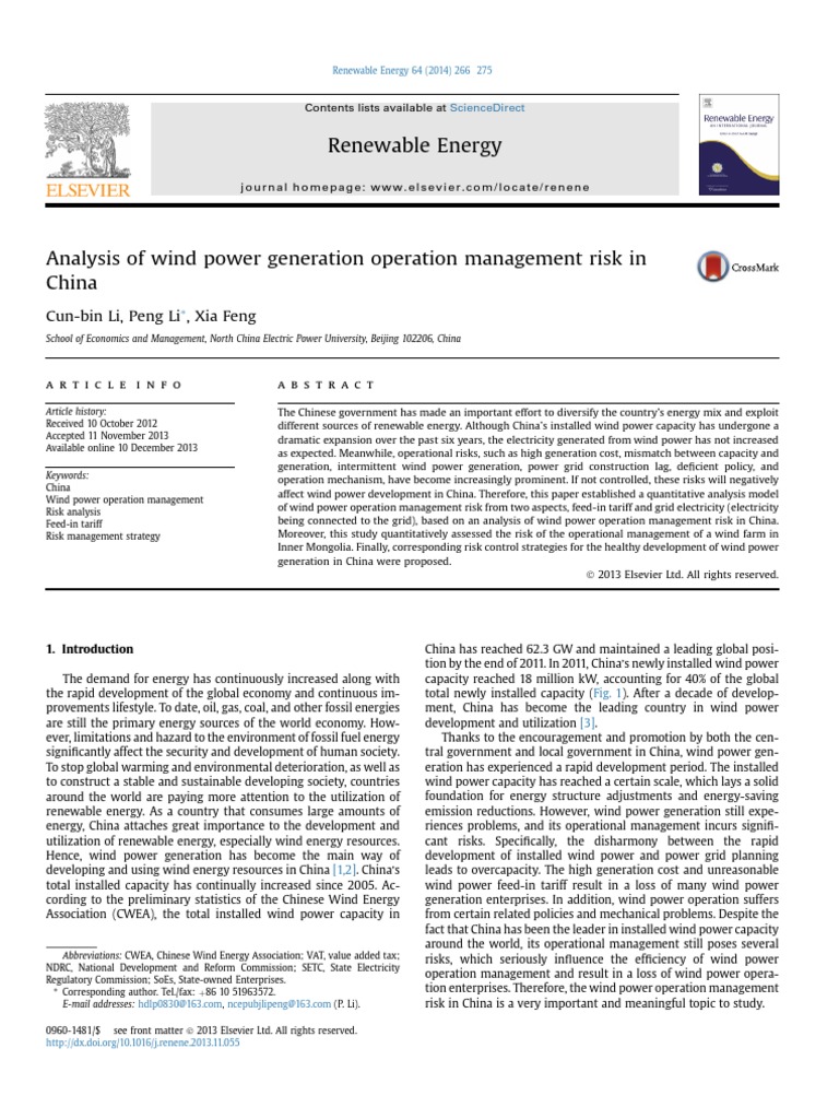 Wind Power Management Risks in China | PDF | Wind Power | Electrical Grid