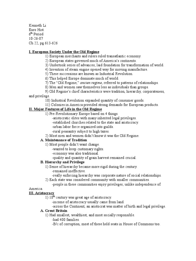 Kenneth's Ch. 22 Outline PT 1 | PDF | Serfdom | Nobility