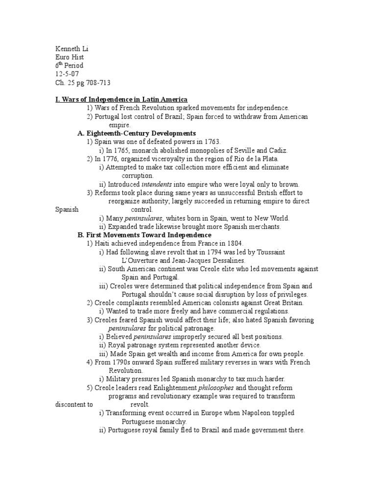 Kenneth's Ch. 25 Outline, PT 3 | PDF | Peru | Latin America