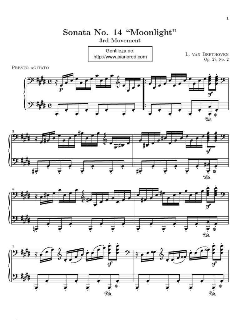 CLARO DE LUNA TERCER MOVIMIENTO Formes musicales Musique classique
