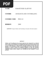 Download Difference between Guidance and Counselling and other discplines  by Tunji Tunde SN19727451 doc pdf