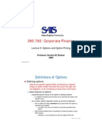 380.760: Corporate Finance: Definitions of Options