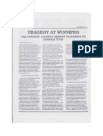 "Tragedy at Winnipeg" and "The Encyclical Humanae Vitae Charter of LIfe and Love. Reflections On The Tenth Anniversary" by Monsignor Vincent Foy P.H., J.C.D.