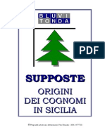 Supposte Origini Dei Cognomi in Sicilia