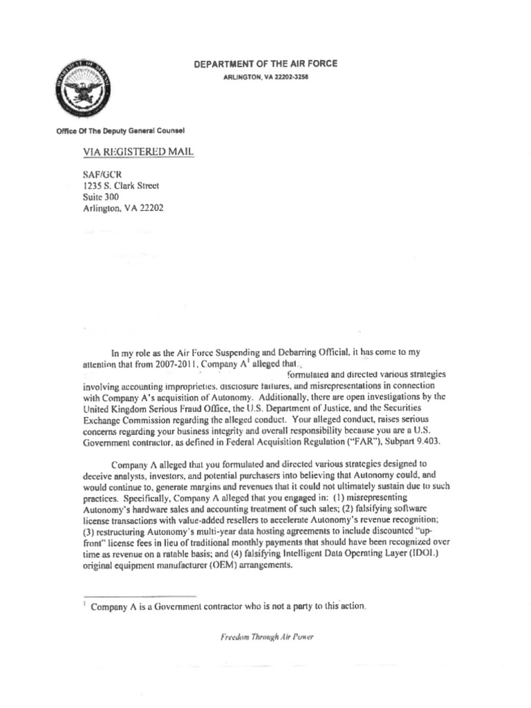 USAF To Autonomy Prelim Letter. Redacted | PDF