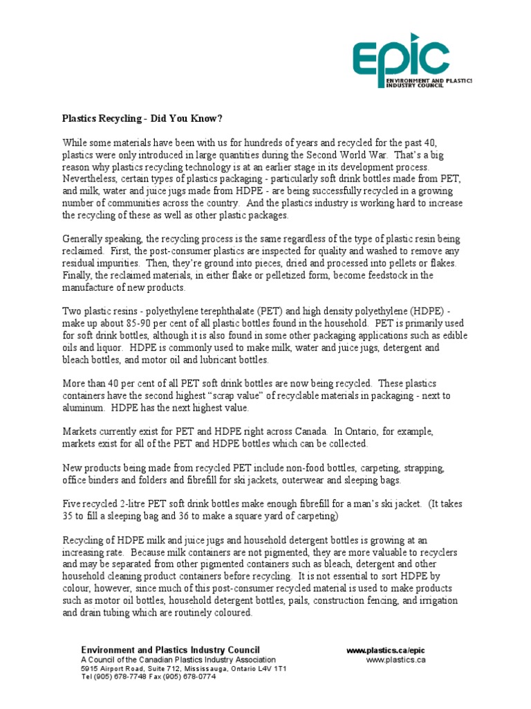 Plastics Recycling Insights and Guidelines | PDF | Recycling | Plastic