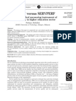 HEdPERF Versus SERVPERF The Quest For Ideal Measuring Instrument of Service Quality in Higher Education Sector