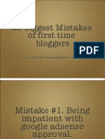 25 Biggest Mistakes of First Time Bloggers